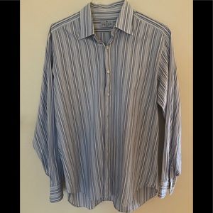 TRUZZI Men’s Stripped Casual Dress Shirt.